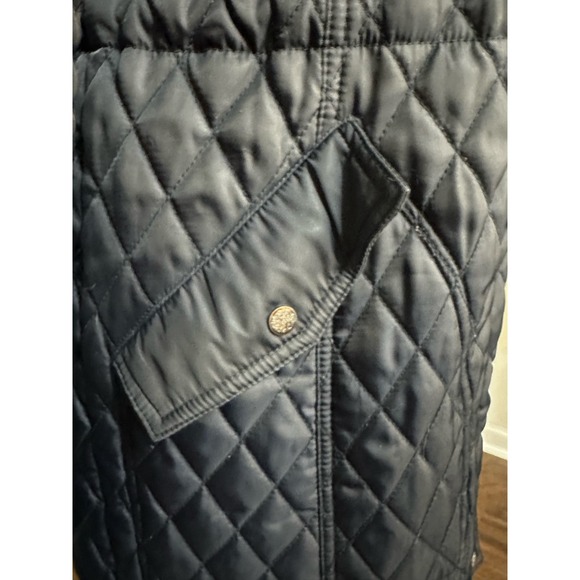 Vince Camuto Black Quilted Full Zip Front Jacket Size S Mid Length - Picture 5 of 6